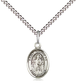 Pewter Saint Nicholas Medal Religious and Catholic Jewelry Engraved Catholic Saint Jewelry