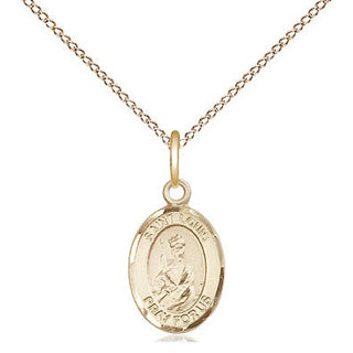 14kt Gold Saint Louis Medal Engraved Catholic Saint Jewelry