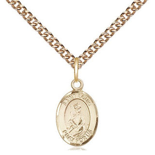 14kt Gold Saint Louis Medal Engraved Catholic Saint Jewelry