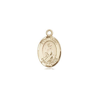 14kt Gold Saint Louis Medal Engraved Catholic Saint Jewelry