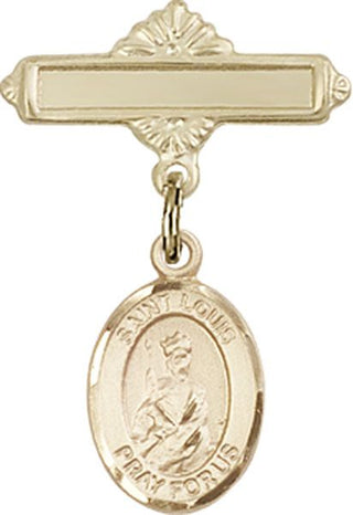 14kt Gold Filled Polished Badge Pin St. Louis Baby Badge - Engravable