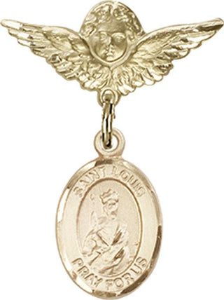 14kt Gold Filled Small Angel w/Wings St. Louis Baby Badge - Engravable