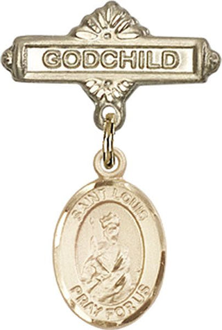14kt Gold Filled Godchild St. Louis Baby Badge - Engravable