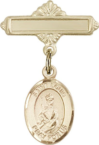 14kt Gold Polished Badge Pin St. Louis Baby Badge - Engravable