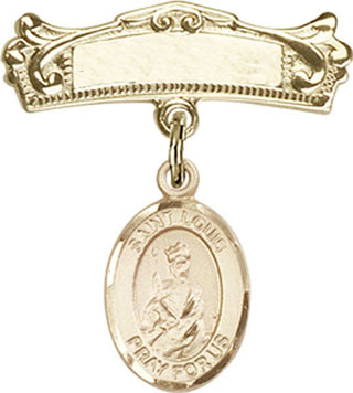 14kt Gold Badge Pin St. Louis Baby Badge - Engravable