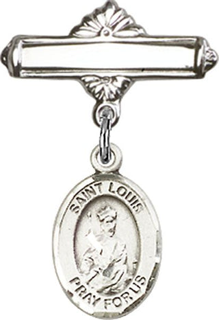 Sterling Silver Polished Badge Pin St. Louis Baby Badge - Engravable