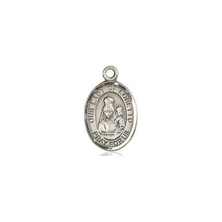 Pewter Our Lady of Loretto Medal Engraved Catholic Saint Jewelry