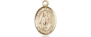 14kt Gold Filled Saint Patrick Medal Engraved Catholic Saint Jewelry