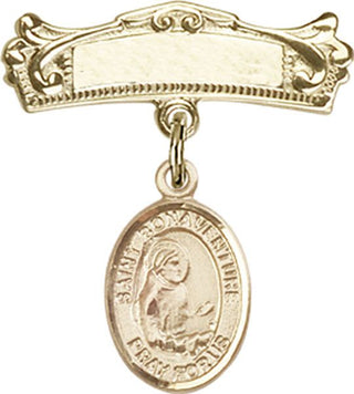 14kt Gold Badge Pin St. Bonaventure Baby Badge - Engravable