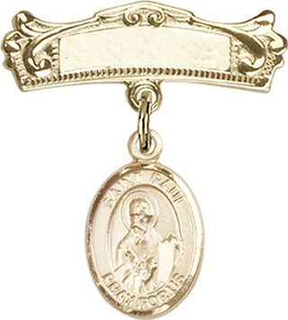 14kt Gold Filled Badge Pin St. Paul the Apostle Baby Badge - Engravable