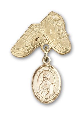 14kt Gold Baby Boots St. Paul the Apostle Baby Badge - Engravable