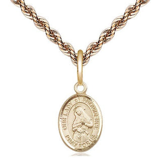 14kt Gold Our Lady of Providence Medal Engraved Catholic Saint Jewelry