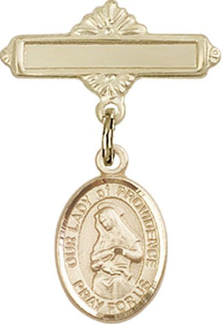 14kt Gold Filled Polished Badge Pin O/L of Providence Baby Badge - Engravable