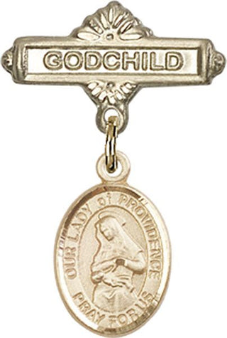 14kt Gold Godchild O/L of Providence Baby Badge - Engravable