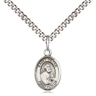 Pewter Saint Peter the Apostle Medal Religious and Catholic Jewelry Engraved Catholic Saint Jewelry