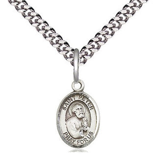 Pewter Saint Peter the Apostle Medal Religious and Catholic Jewelry Engraved Catholic Saint Jewelry