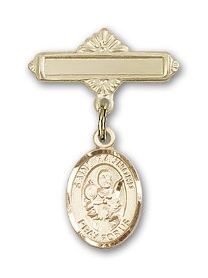 14kt Gold Filled Polished Badge Pin St. Raymond Nonnatus Baby Badge - Engravable