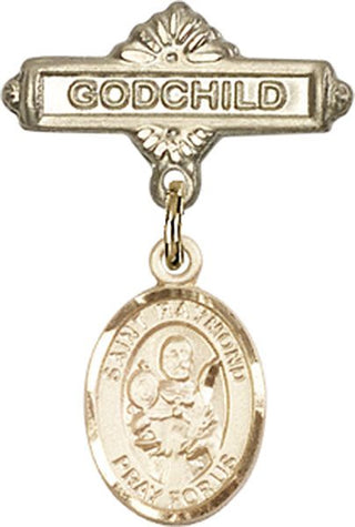 14kt Gold Filled Godchild St. Raymond Nonnatus Baby Badge - Engravable
