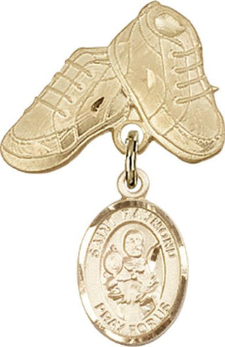 14kt Gold Baby Boots St. Raymond Nonnatus Baby Badge - Engravable