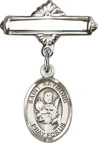 Sterling Silver Polished Badge Pin St. Raymond Nonnatus Baby Badge - Engravable