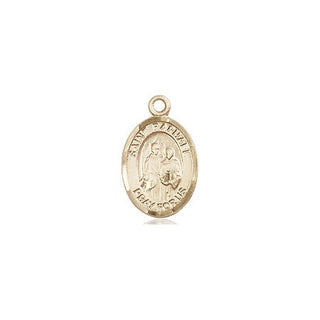 14kt Gold Saint Raphael the Archangel Medal Engraved Catholic Saint Jewelry