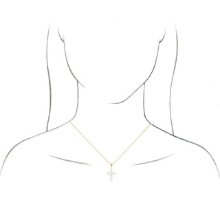 Platinum Cultured White Freshwater Pearl Cross Pendant