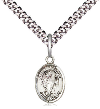 Pewter Saint Richard Medal Religious and Catholic Jewelry Engraved Catholic Saint Jewelry