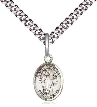 Pewter Saint Richard Medal Religious and Catholic Jewelry Engraved Catholic Saint Jewelry