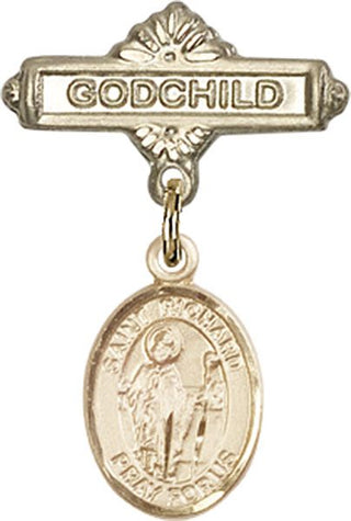 14kt Gold Godchild St. Richard Baby Badge - Engravable