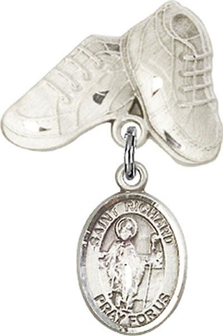 Sterling Silver Baby Boots St. Richard Baby Badge - Engravable