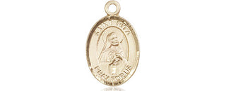 14kt Gold Saint Rita of Cascia Medal Engraved Catholic Saint Jewelry