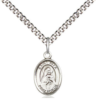 Pewter Saint Rita of Cascia Medal Religious and Catholic Jewelry Engraved Catholic Saint Jewelry