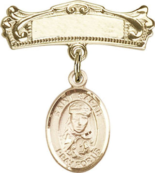 14kt Gold Badge Pin St. Sarah Baby Badge - Engravable