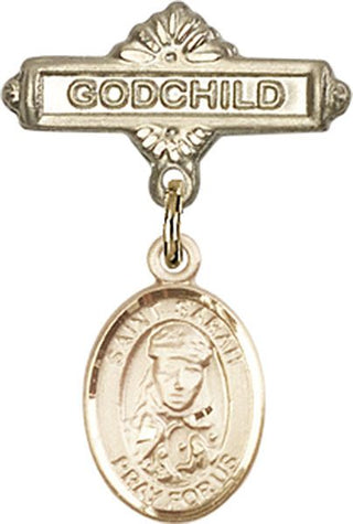 14kt Gold Godchild St. Sarah Baby Badge - Engravable