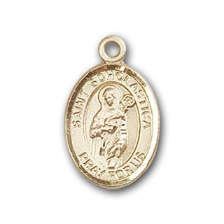 Gold-Filled Saint Scholastica Pendant