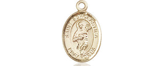 14kt Gold Saint Scholastica Medal Engraved Catholic Saint Jewelry