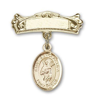 14kt Gold Badge Pin St. Scholastica Baby Badge - Engravable