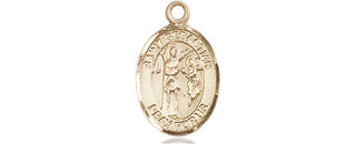 14kt Gold Saint Sebastian Medal Engraved Catholic Saint Jewelry