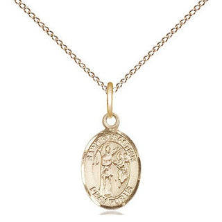 14kt Gold Saint Sebastian Medal Engraved Catholic Saint Jewelry
