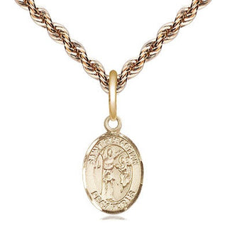 14kt Gold Saint Sebastian Medal Engraved Catholic Saint Jewelry