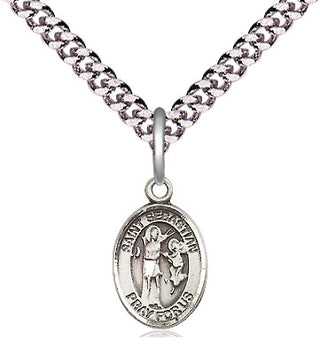 Pewter Saint Sebastian Medal Religious and Catholic Jewelry Engraved Catholic Saint Jewelry