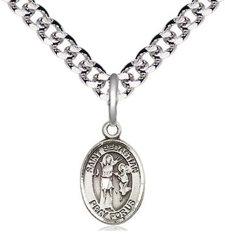 Pewter Saint Sebastian Medal Religious and Catholic Jewelry Engraved Catholic Saint Jewelry