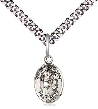 Pewter Saint Sebastian Medal Religious and Catholic Jewelry Engraved Catholic Saint Jewelry
