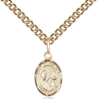 14kt Gold Our Lady Star of the Sea Medal Engraved Catholic Saint Jewelry