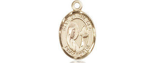 14kt Gold Our Lady Star of the Sea Medal Engraved Catholic Saint Jewelry