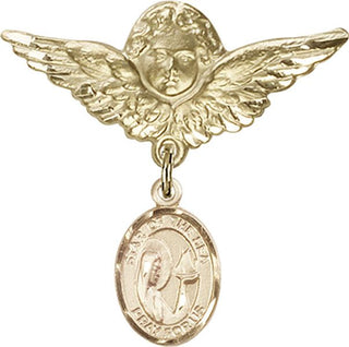 14kt Gold Filled Large Angel w/Wings O/L Star of the Sea Baby Badge - Engravable
