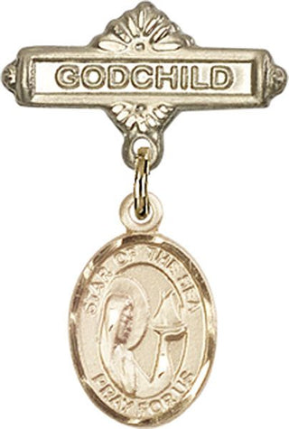 14kt Gold Godchild O/L Star of the Sea Baby Badge - Engravable