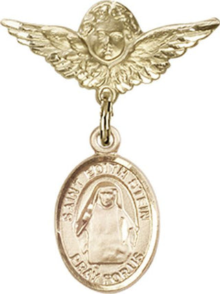 14kt Gold Filled Small Angel w/Wings St. Edith Stein Baby Badge - Engravable