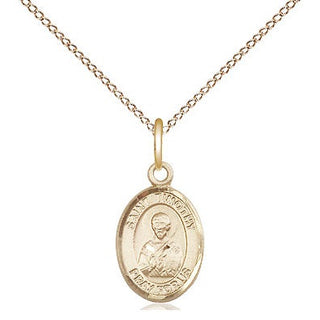 14kt Gold Saint Timothy Medal Engraved Catholic Saint Jewelry