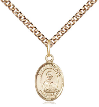 14kt Gold Saint Timothy Medal Engraved Catholic Saint Jewelry
